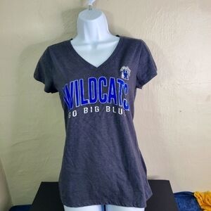 Kentucky Wildcats Slogan Dual-Blend Women's Charcoal V-Neck T-Shirt Size Medium
